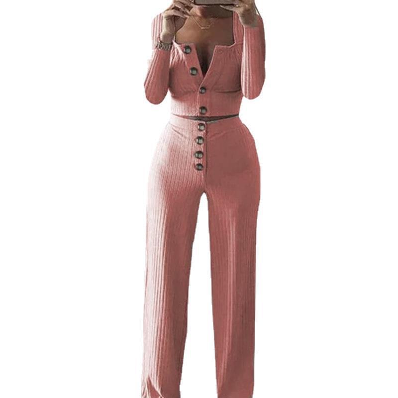 Kvinna Cardigan Set Ribbad Acetat-3