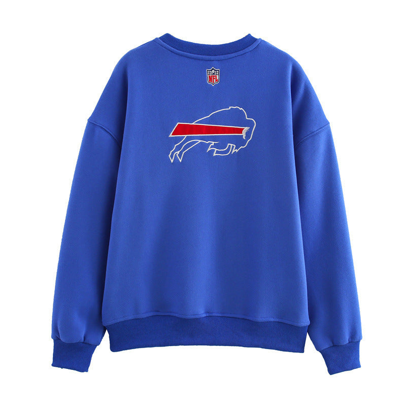 Dam Sweatshirt Topp Rund Halsringning Lång Ärmar Mjuk Bomull 3