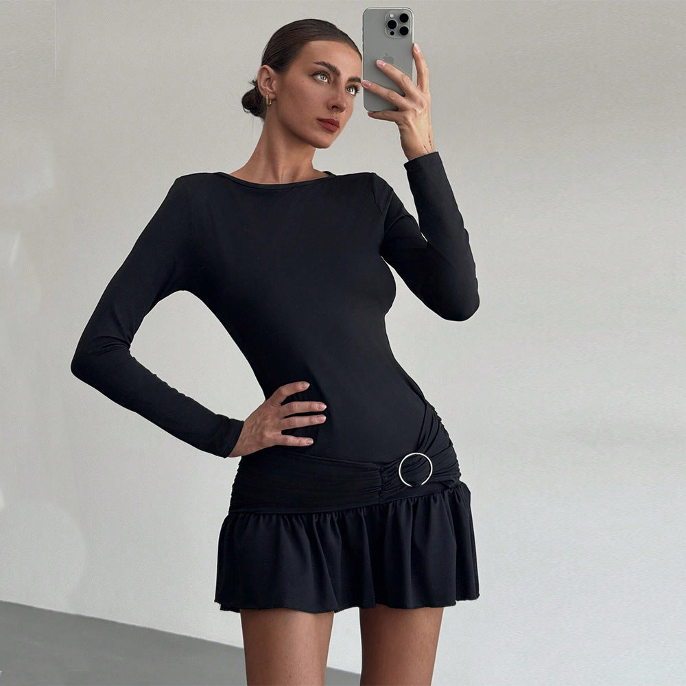 Kvinna A-Line Kjol Minimalistisk Polyester-2