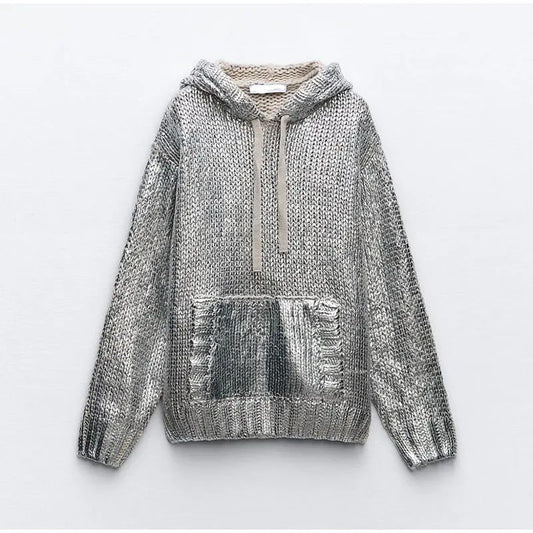 Kvinnors Hoodie Avslappnad Design Blandad Fiber 1
