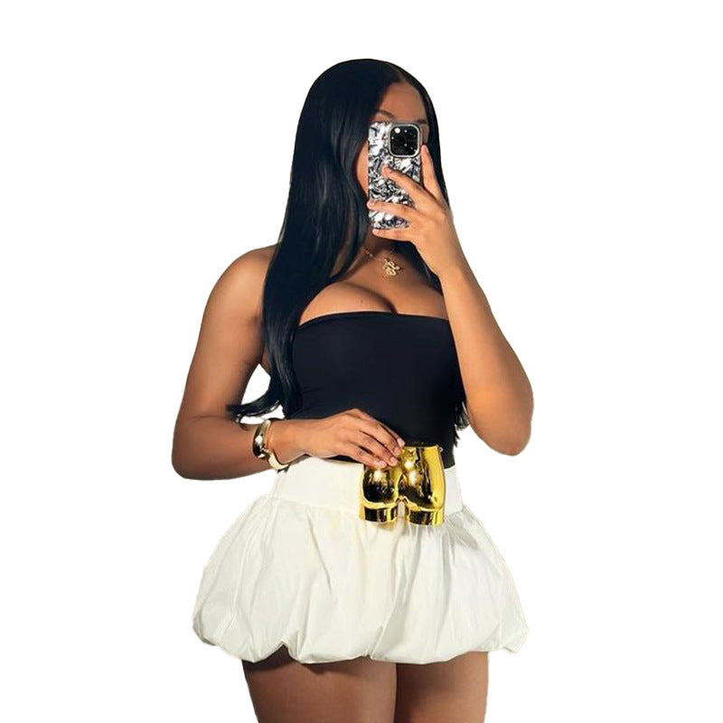 Trendiga Puffshorts för Kvinnor i Lätt Tyg med Glamoröst Bälte – Avslappnad Passform, Perfekta för Vardag och Fest 6
