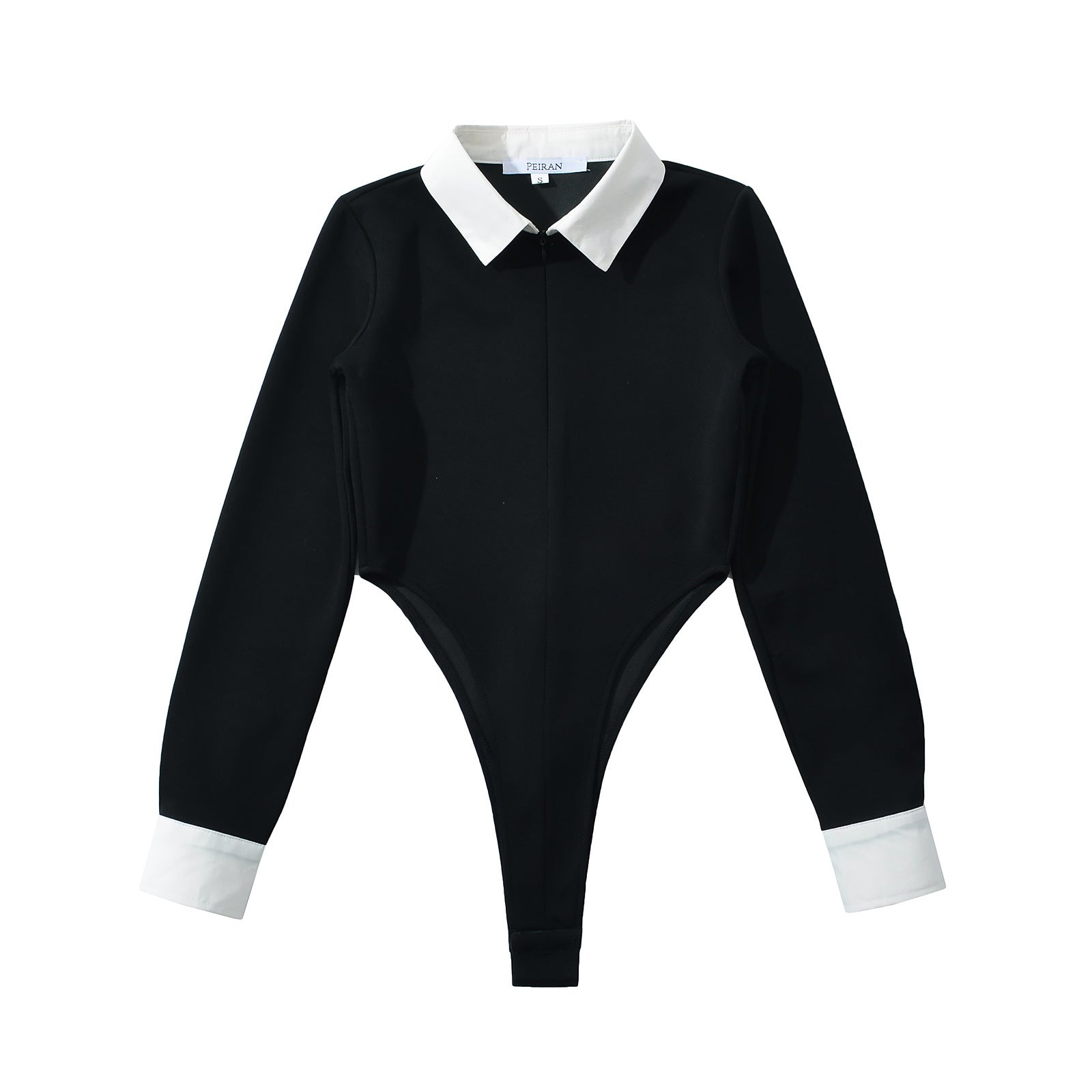 Dam Bodysuit Elegant Krage Figurbetonad Andningsbart Material 5