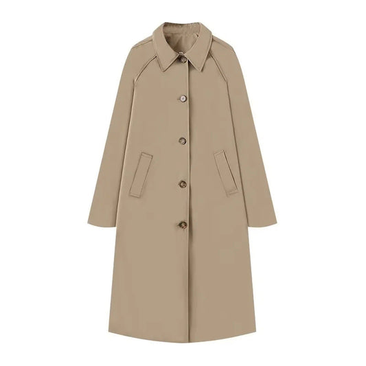 Dam Trench Coat Modern Design HÄllbar VÀv med Fickor 1