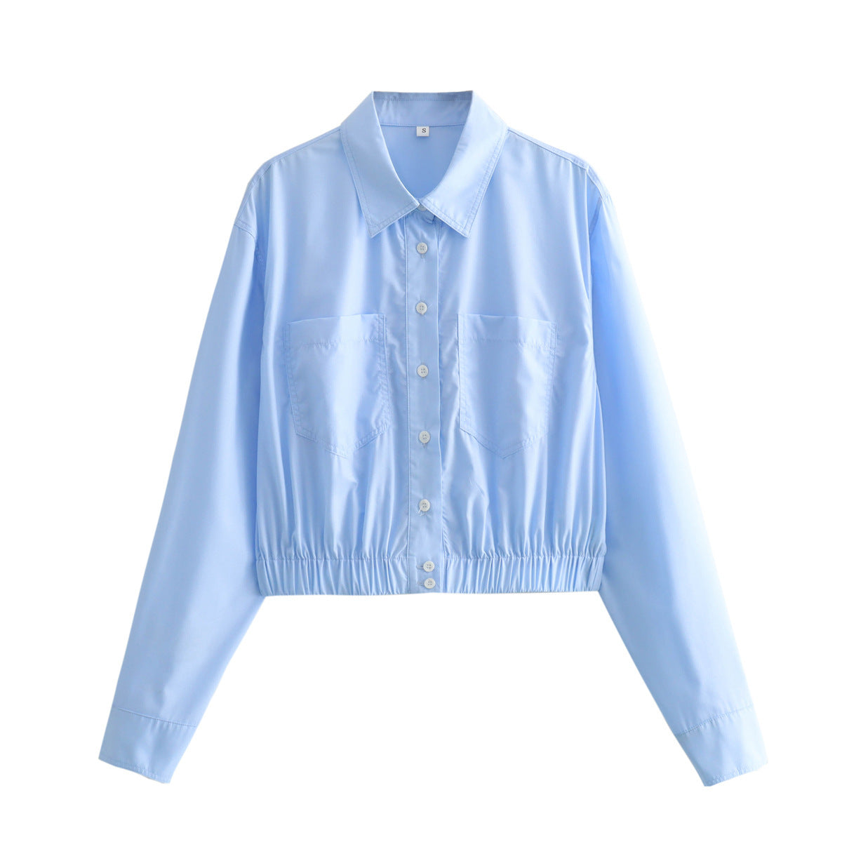 Dam Skjorta Långärmad Öppen Cardigan Stil Polyester med Elastisk Midja-3