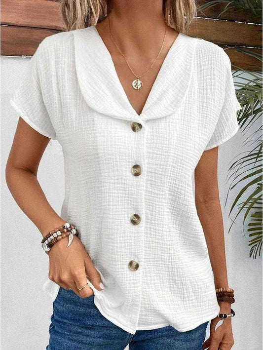 Dam Sommarblus LĂ€tt Tyg Chic Design-1