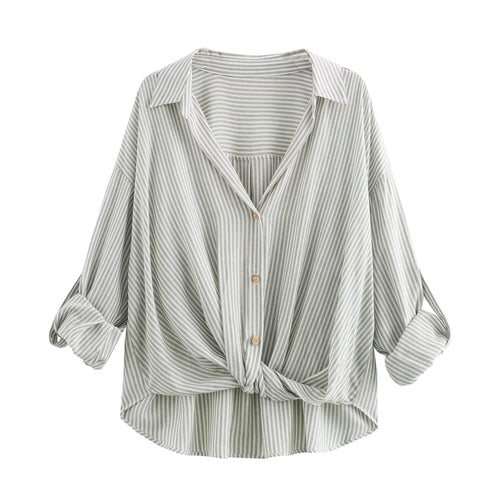 Vit Blus Dam Långärmad Med Vänd Krage Polyester-1