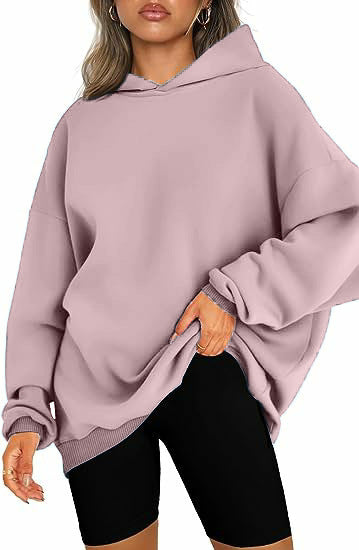 Överdimensionerad Fleecejacka Dam med Huva i Mjuk Polyester – Trendig Patchworkdesign och Långärmad Komfort 12
