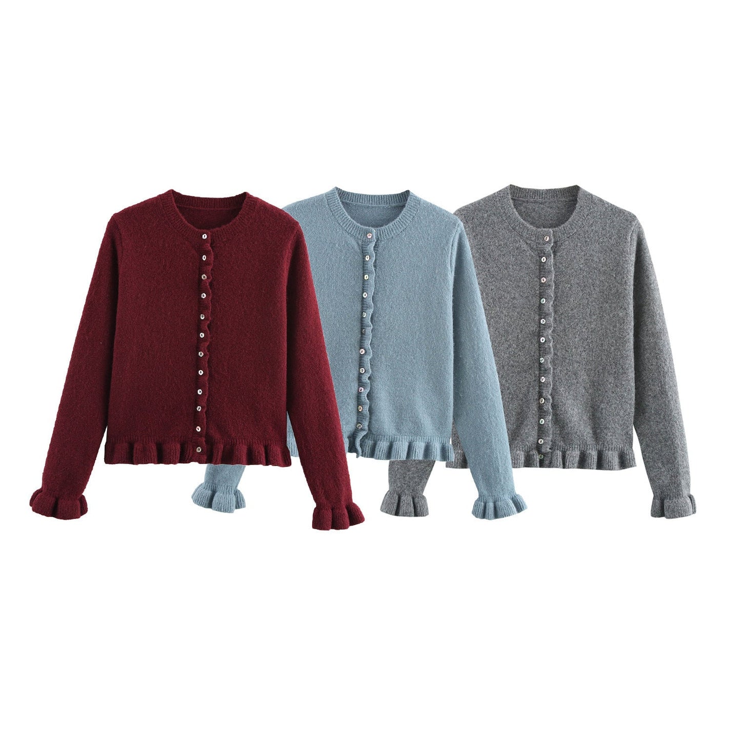 Dam Lång Kofta Cardigan Långärmad Polyester-2