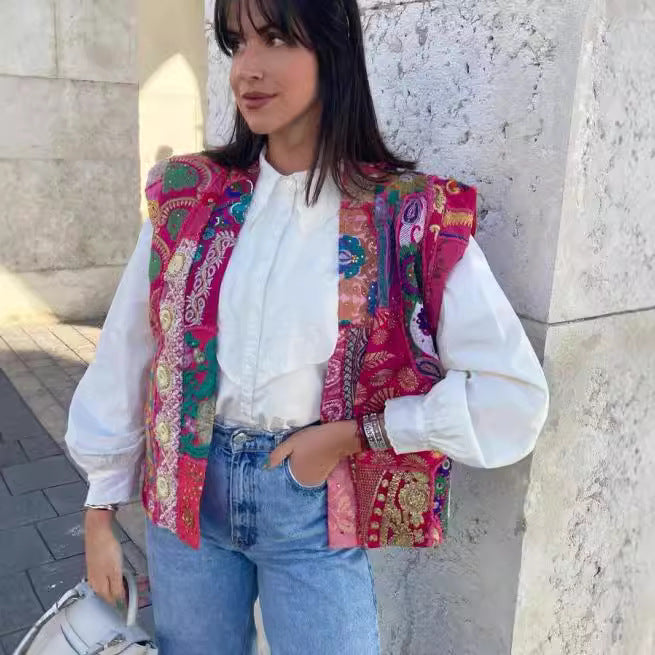 Variant image for Dam Väst Lapptäckdesign Lätt Tyg-2