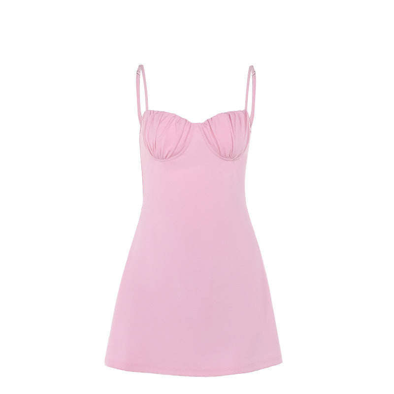 Dam Klänning Bustier Topp Elastiskt Tyg Kort Längd 6