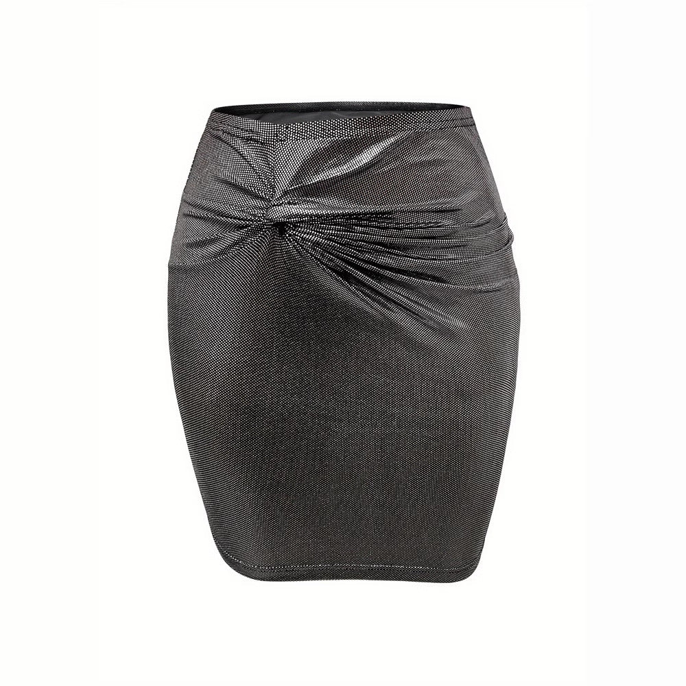 Kjol Dam Roterande Design Satin Elegant Hög Midja 4
