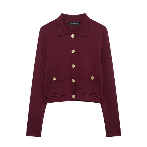 Matchande Set Dam Cardigan Hög Midja Kjol 100% Polyester-1