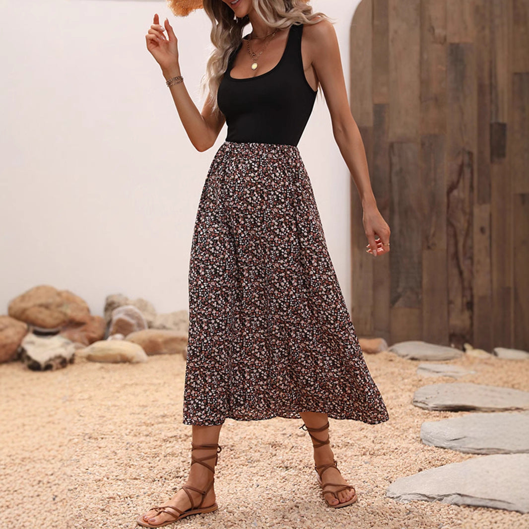 Dam Klänning A-Linje Färgblockerande Polyester-2