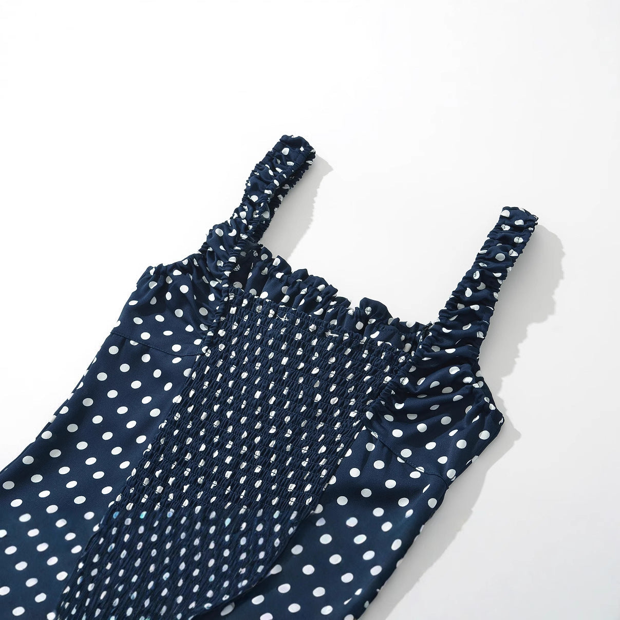 Damklänning med Ruffles Prickdesign Lätt Tyg Fina Damklänningar 3