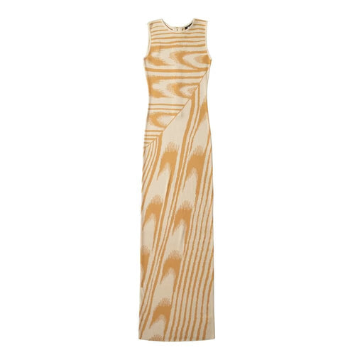 Damklänning Bodycon Jacquard Lång Ärmlös-1