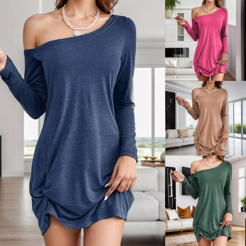 Damklänning Bodycon Midi Monokrom Polyester-2