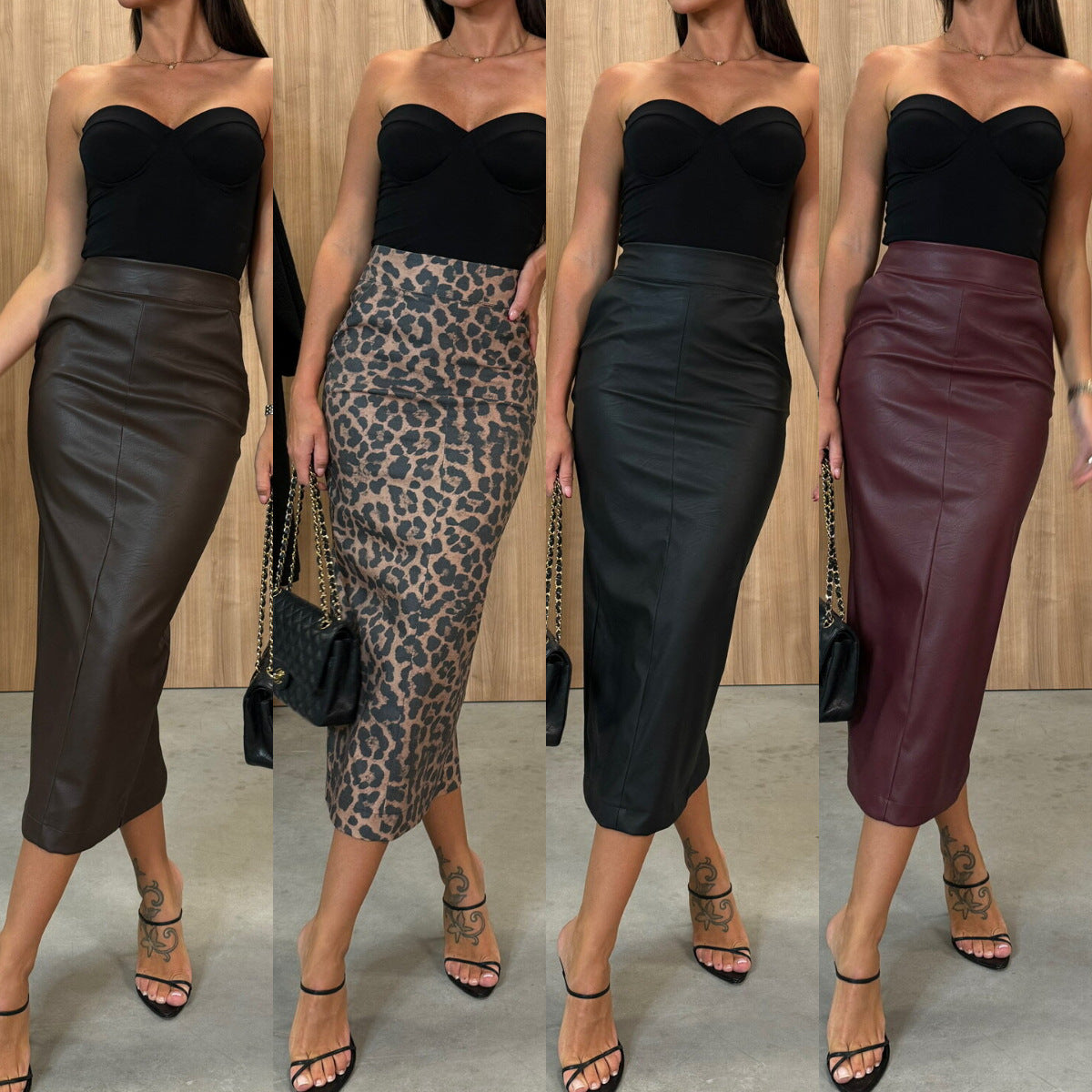 Dam Bodycon Klänning Medellång Polyester med Fickor-2