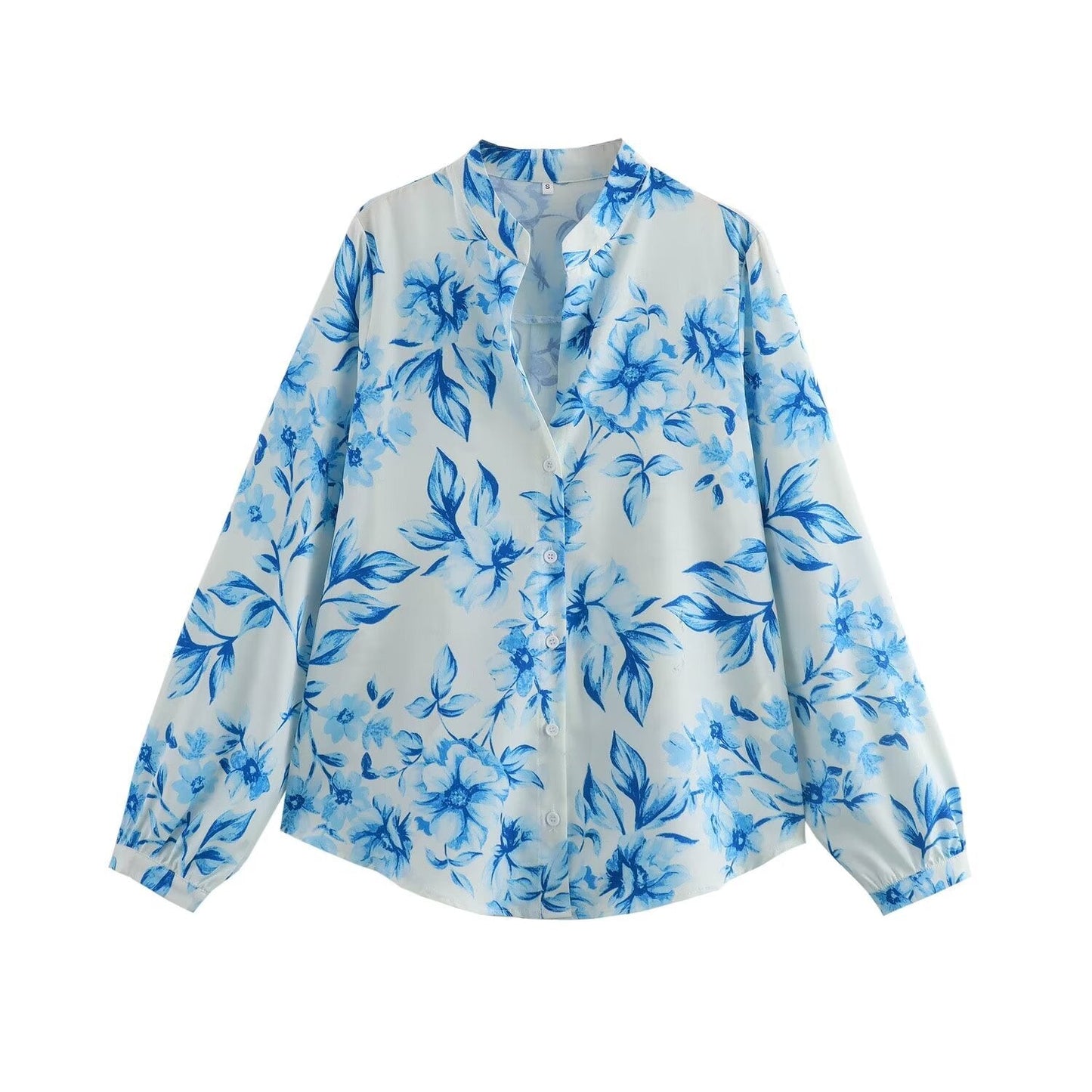 Damkläder Skjorta Halvlängd Kjol Sättning Långa Ärmar Polyester-6