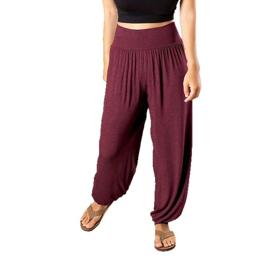 Dam Harembyxor Lätta Elastisk Midja Andningsbart Tyg 6