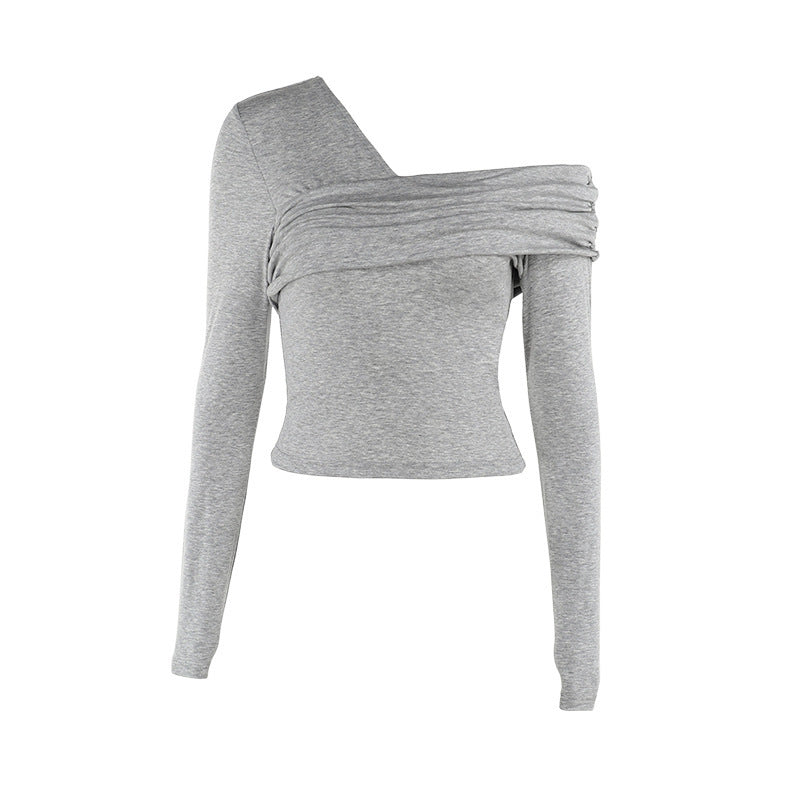 Dam Långskjorta Asymmetrisk Design Mjuk Polyester 6