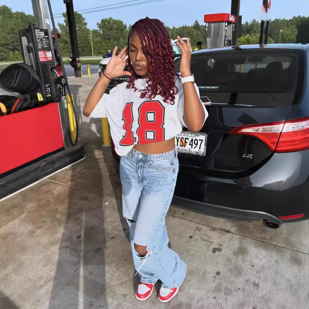 Tjej Kortärmad Topp Färgblockering Polyester Spandex-2