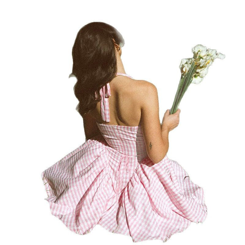 Kvinnors Miniklänning V-ringning Ruffle Lätt Tyg-6