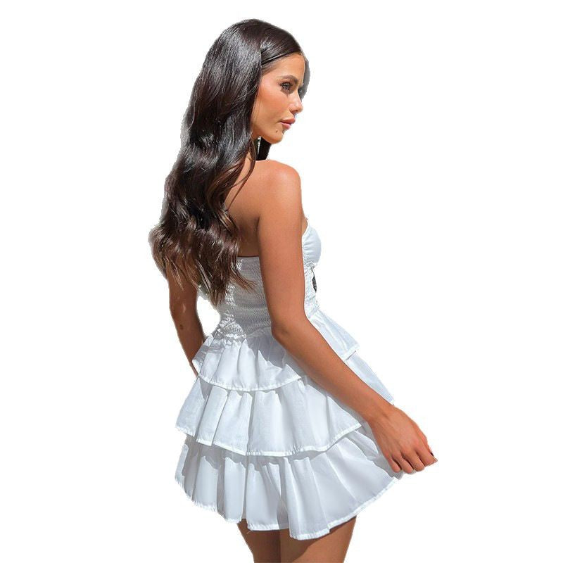 Kvinnors Sommarlång Klänning med Ruffle och Elastisk Topp – Andningsbart Material, Perfekt för Sommarfester 6