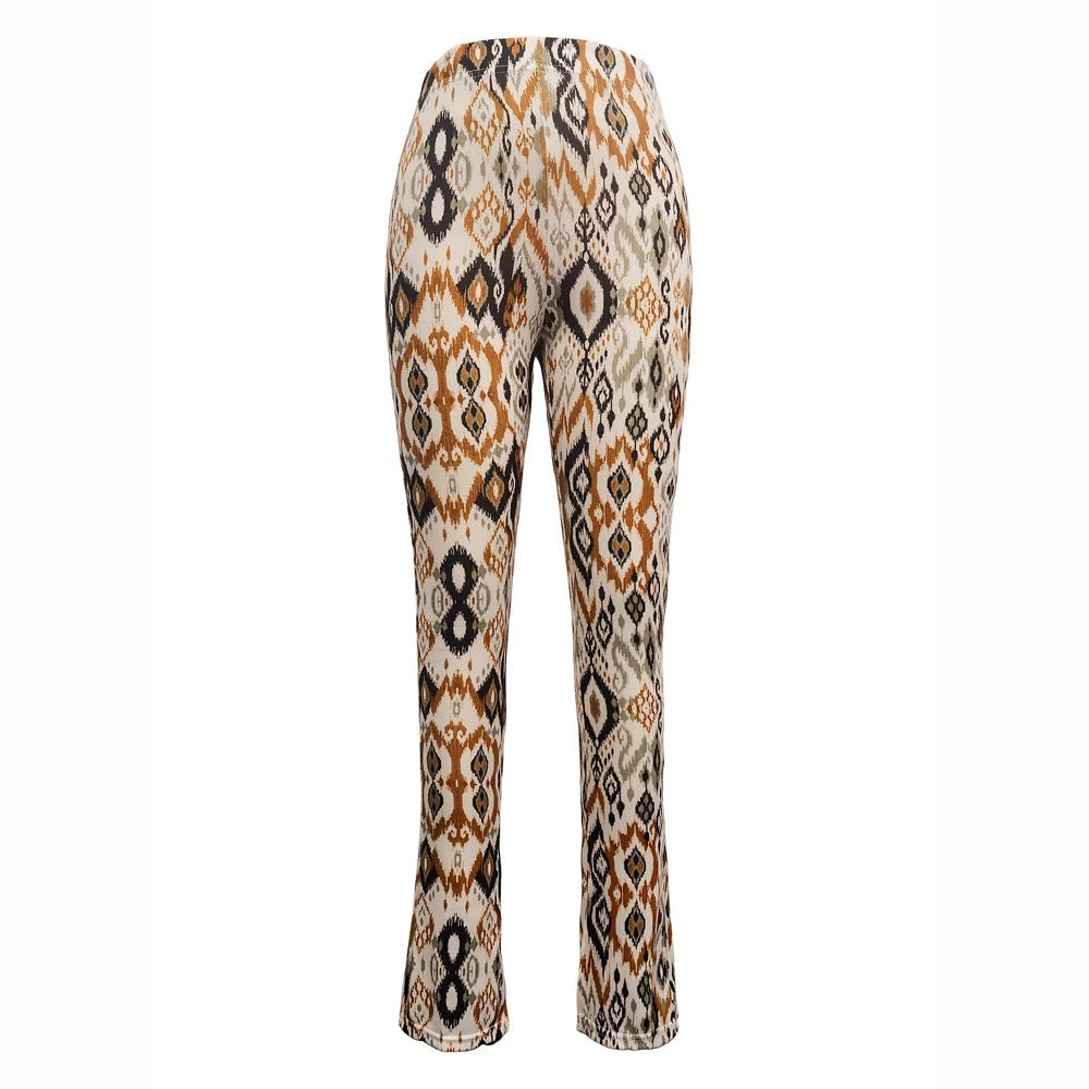 Kvinnor Palazzo Byxor Mönstrade Bekväm Andningsbart Material 2