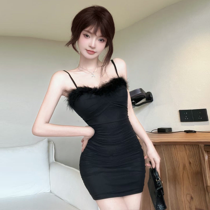 Damklänning Off-Shoulder Mesh Kort Kjol-2