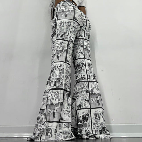 Dam Bred Byxa Komisk Design Högkvalitativt Material-1