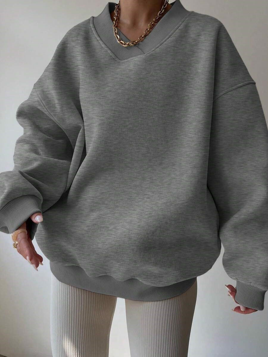 Variant image for Dam Långärmad Tröja Avslappnad Polyester Loose Fit-13
