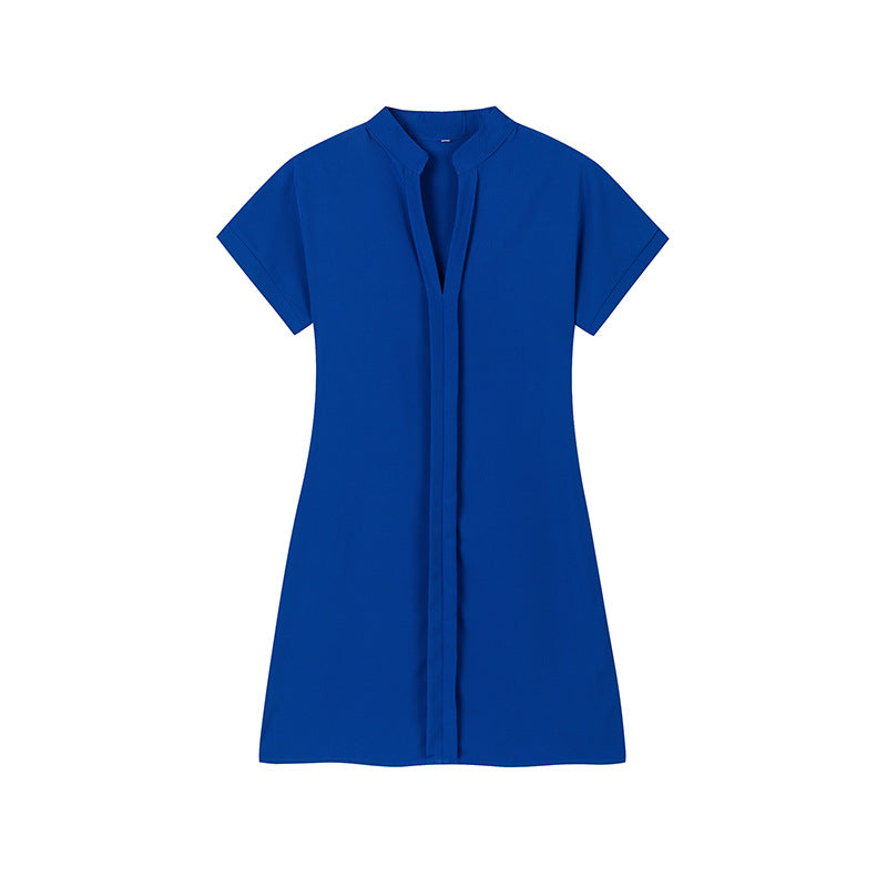 Variant image for Kvinnors Midi Klänning A-Line Polyester Kort Ärmar-31