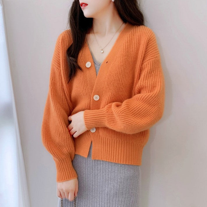 Kvinnors Långärmad Cardigan V-ringning Polyester 13