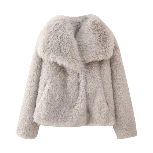 Dam Kappa Syntetisk Päls Tidlös Design-1