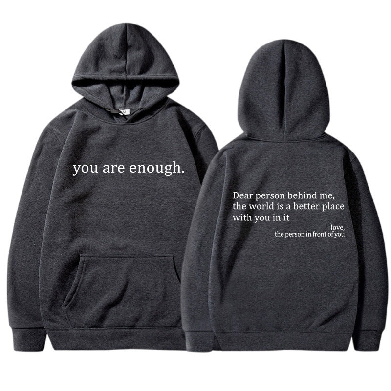 Unisex Hoodie Mjuk Bomull med Inspirerande Budskap 18