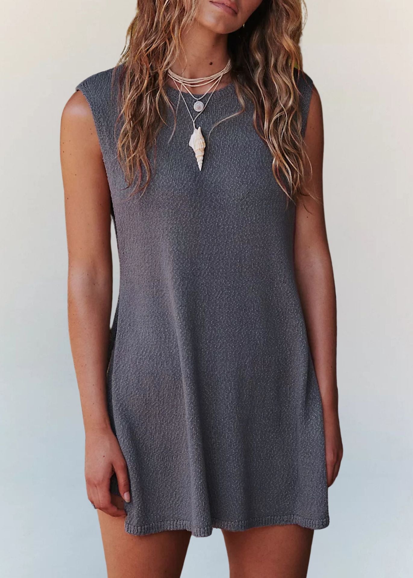 Casual Set för Dam med Liten Vest i Stickad Visosfiber – Lös Passform, Flera Färger, Perfekt för Avslappnade Tillfällen 6