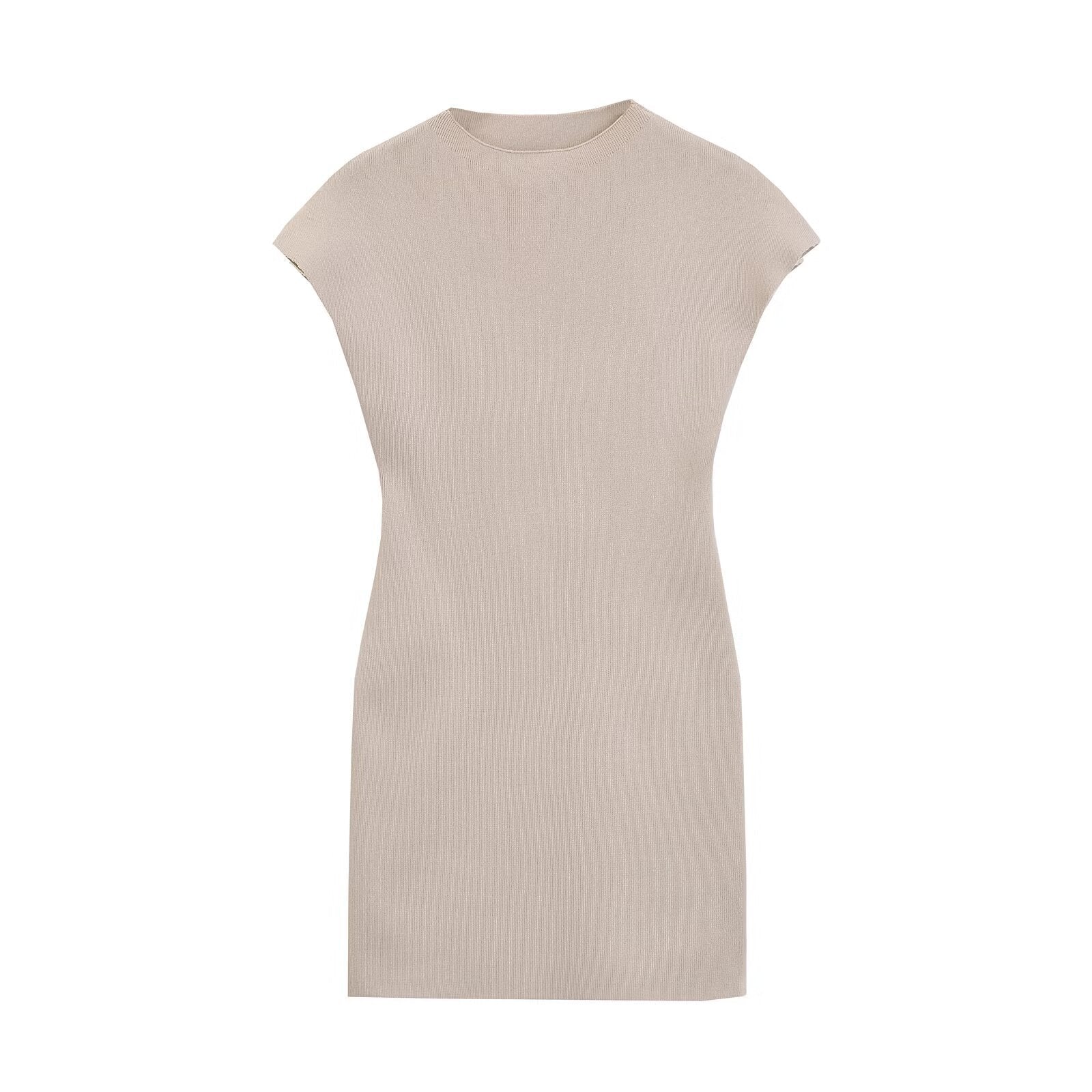 Kvinnors Kort Klänning Slim Fit Stretch Enfärgad-4