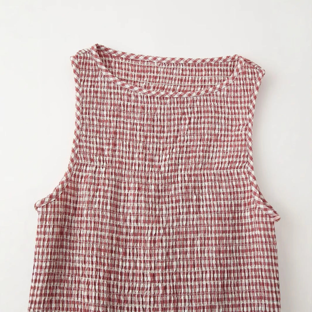 Damklänning A-linjeformad Ärmlös Polyester Midi-3