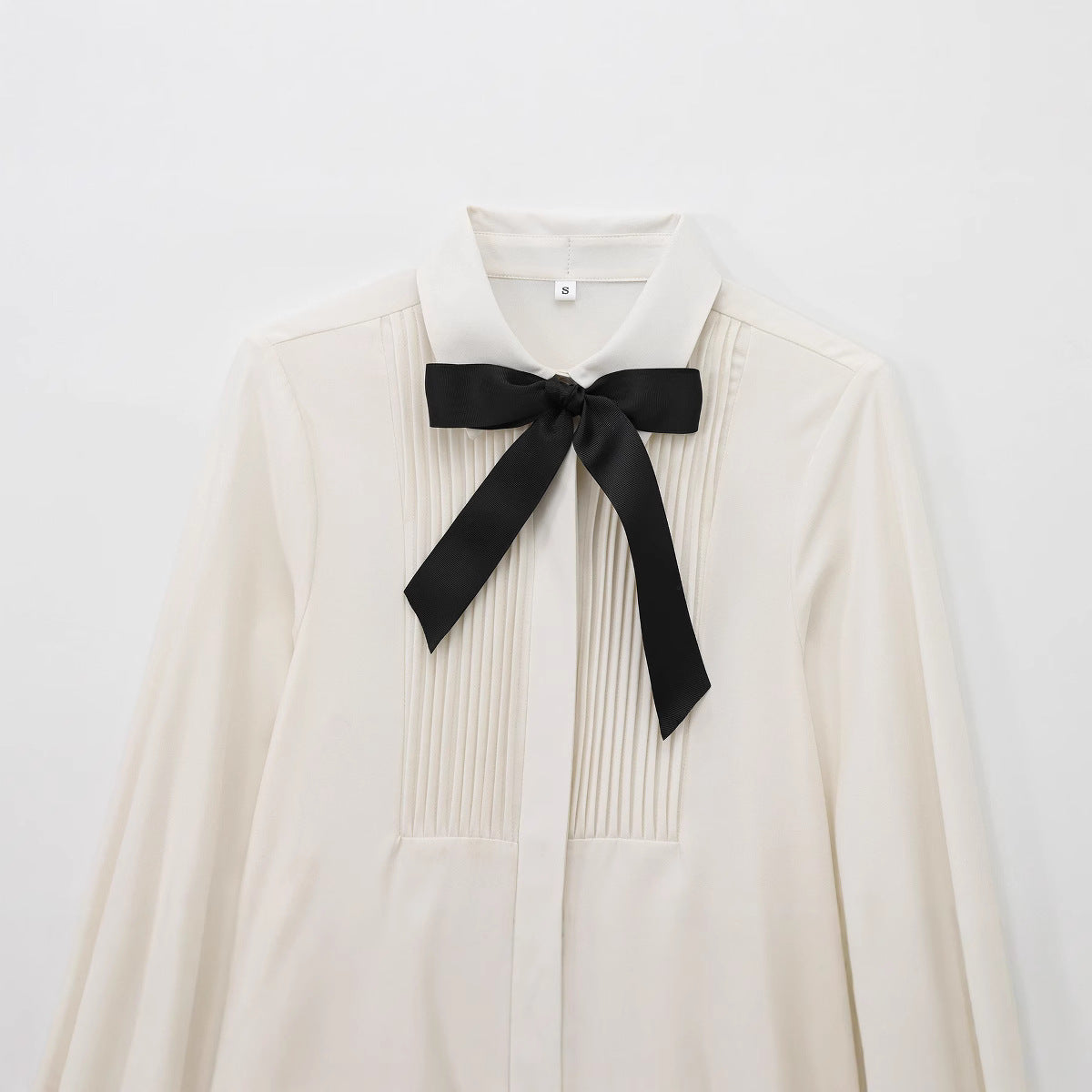 Dam Skjorta Långärmad Revers Polyester Elegant Blus-2