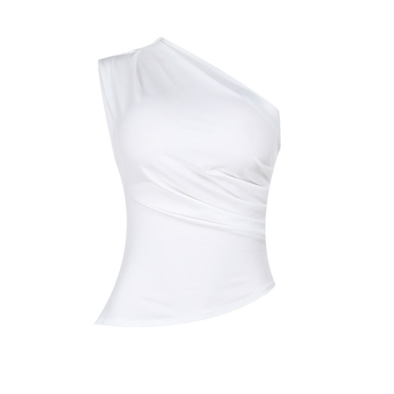 Dam Topp Asymmetrisk Wrap Design Högkvalitativt Tyg 6