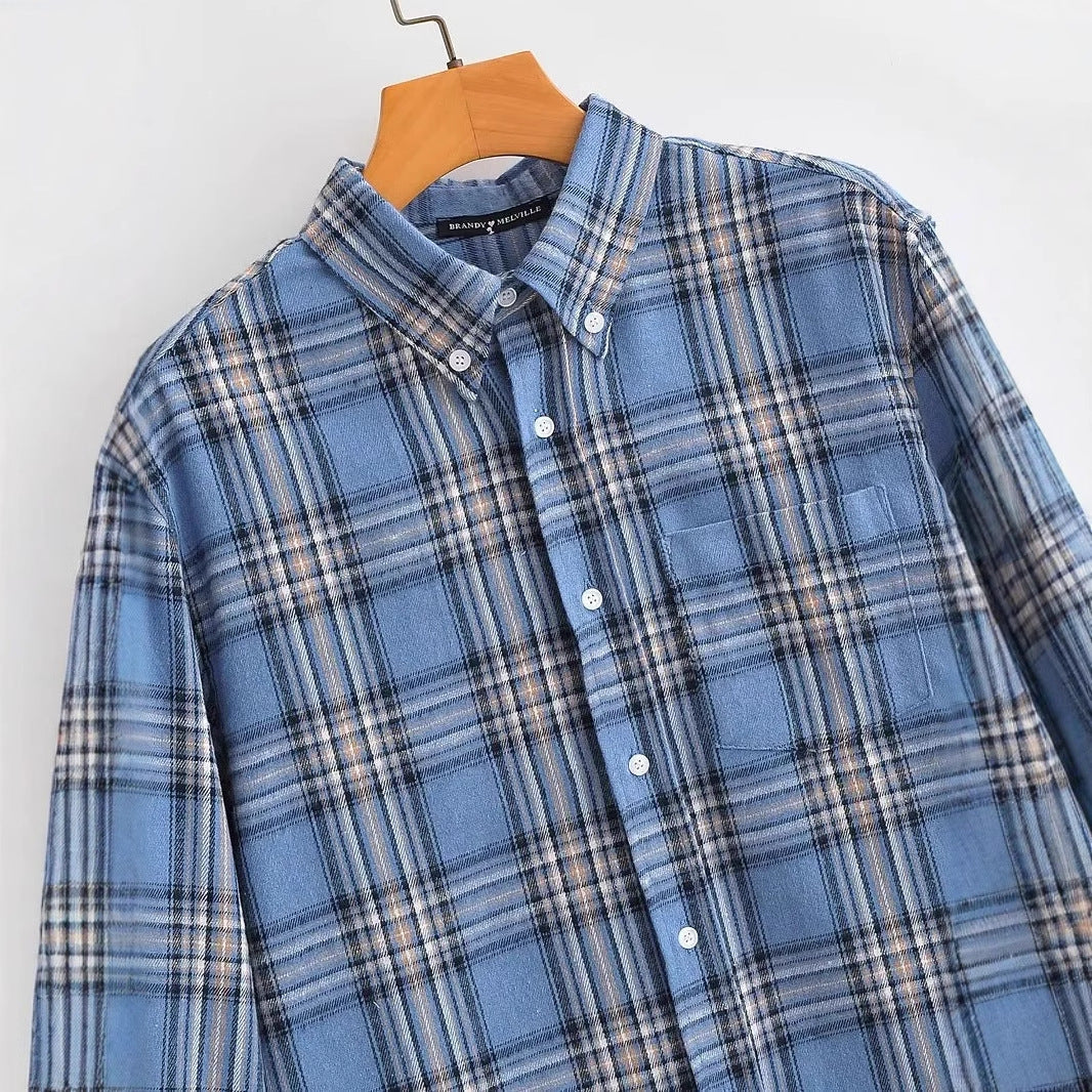 Mäns Flanellskjorta Casual Mjuk Bomull Rutmönstrad-3