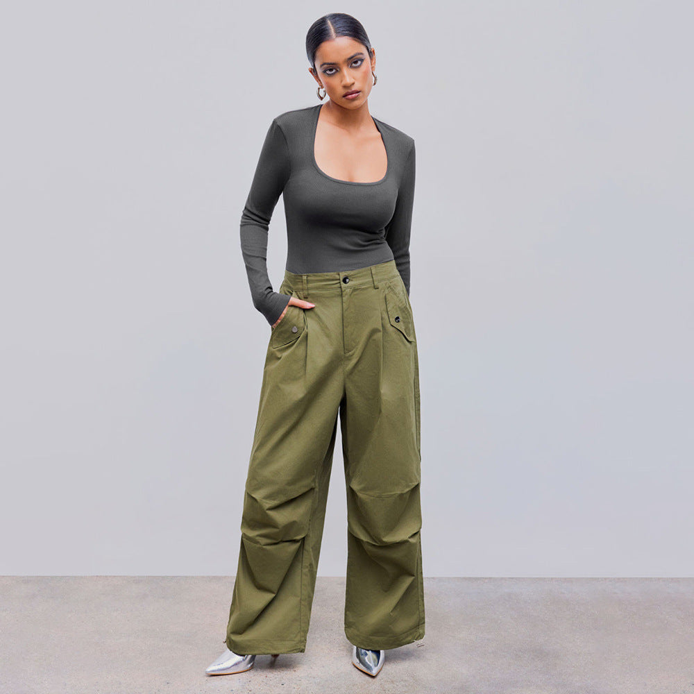 Festtoppar Dam Hög Midja Slim Fit Minimalistisk 100% Bomull-5