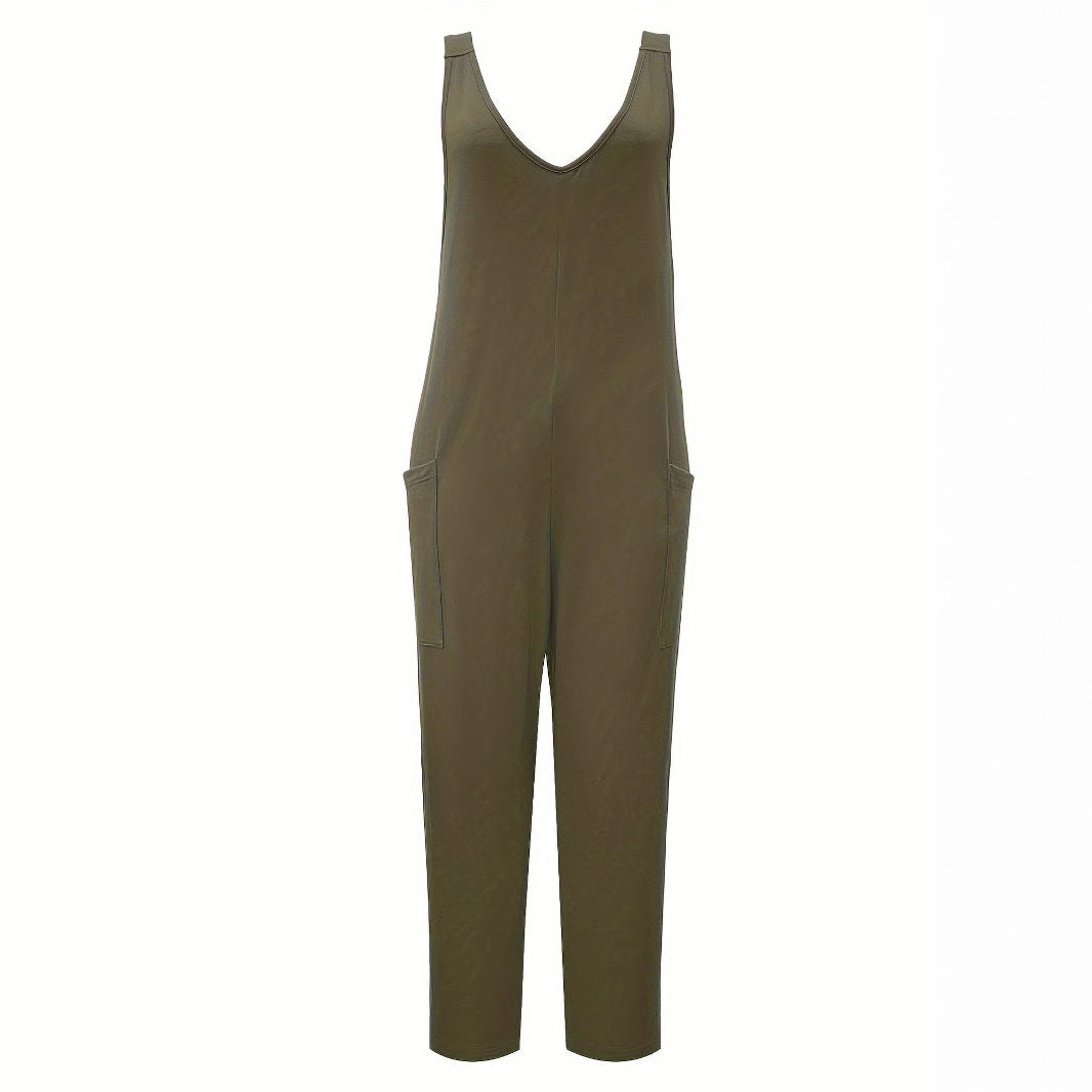 Dam Overall Bred Snitt Mjukt Andningsbart Tyg med Praktiska Fickor 5