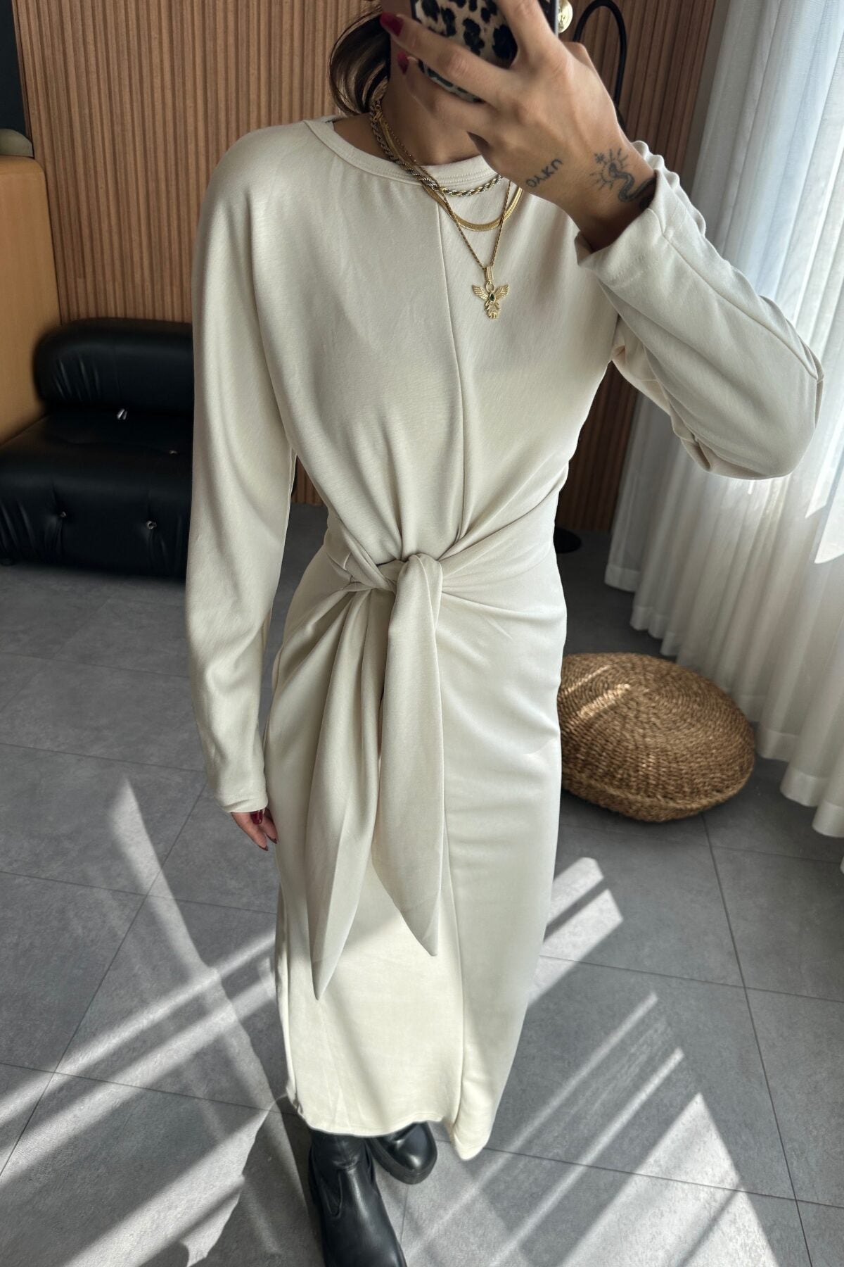 Variant image for Dam Midiklänning Slim-Fit Rund Halsringning Polyester-1