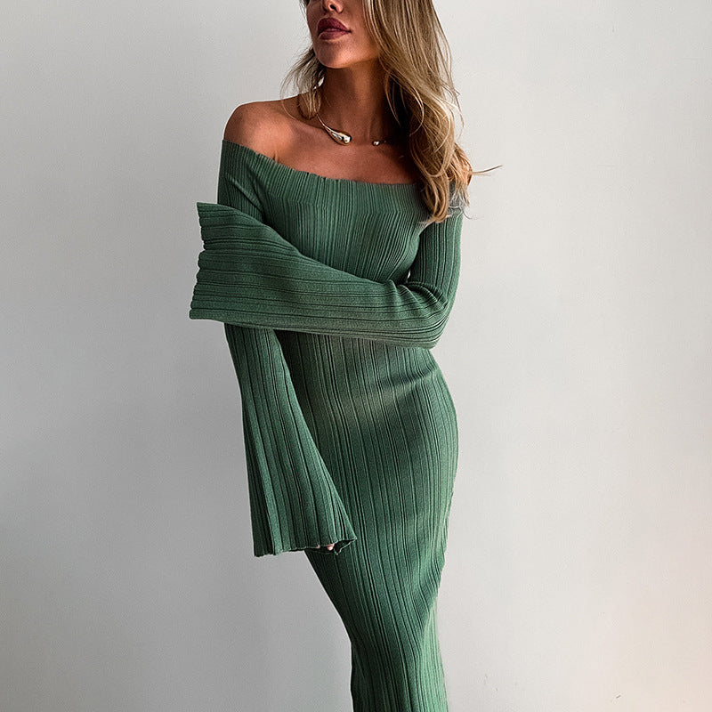 Maxiklänning Dam Axelfri Design med Ruffle Detaljer Mjukt Elastiskt Material 3