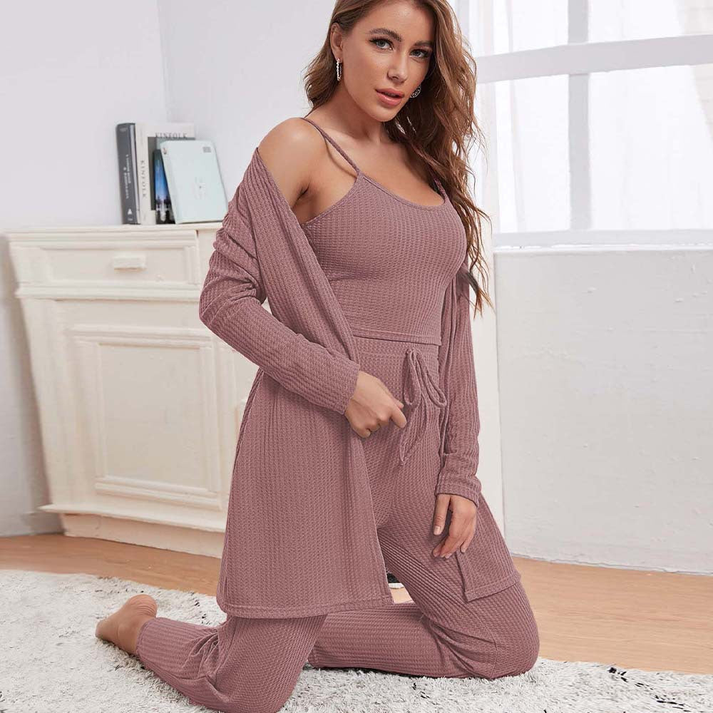 Dam Tredelad Uppsättning Enfärgad Polyester Fritid-1