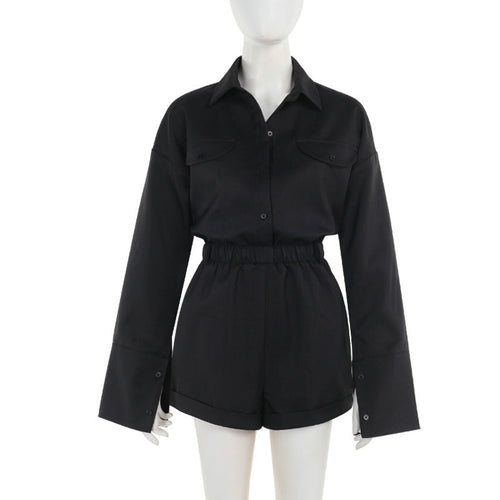 Kvinnors Shortsuit med Stora Ärmar och Avslappnad Passform – Högkvalitativt Material, Flera Storlekar S-XL 1