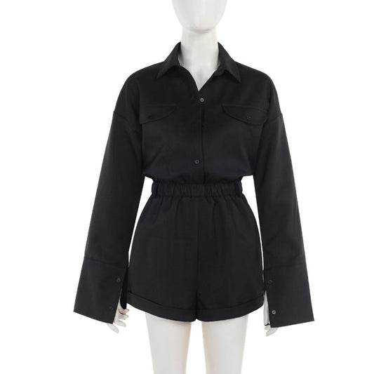 Kvinnors Shortsuit med Stora Ärmar och Avslappnad Passform – Högkvalitativt Material, Flera Storlekar S-XL 1