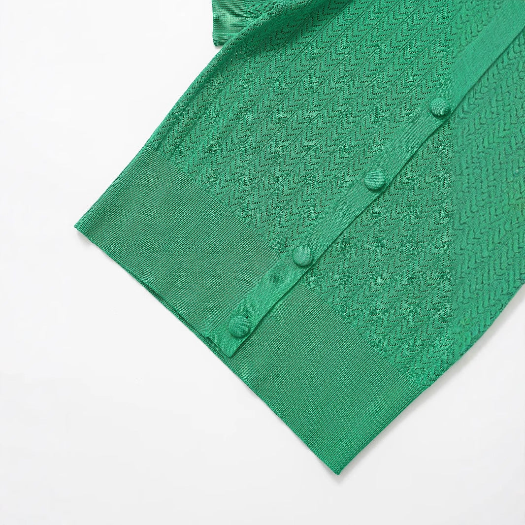 Kvinnors Cardigan Klassisk Rund Krage Mjuk Karamellstruktur-4