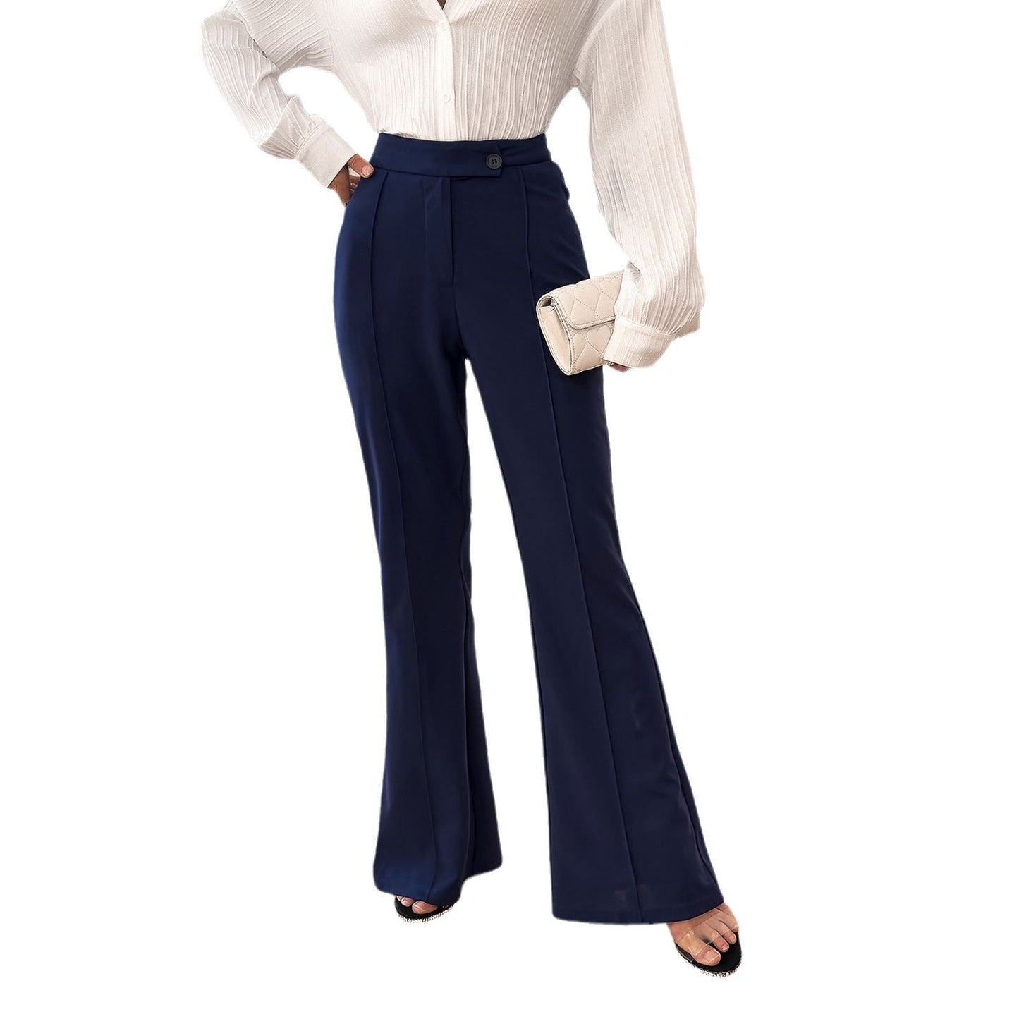 Snygga Byxor Dam Slim Fit Stickad Polyester-5